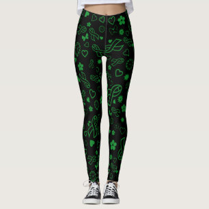 Green Ribbons Multi..Gastroparesis Leggings