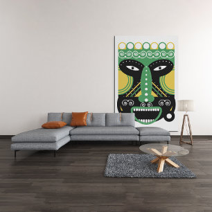 Green Ritual Mask Leinwanddruck