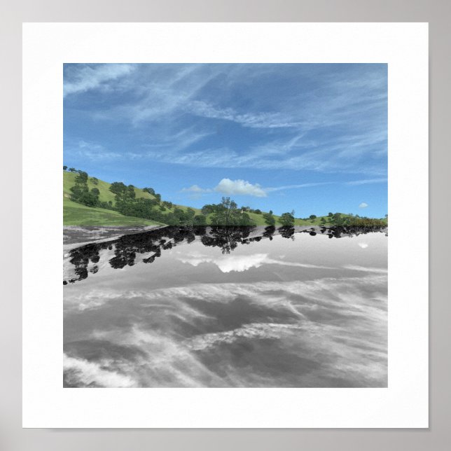 Green Road Reflection Photography Poster (Vorne)