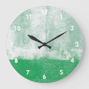 Green rolled paint clock große wanduhr