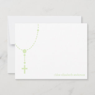 Green Rosary Baptisse Vielen Dank Anmerkungen Mitteilungskarte