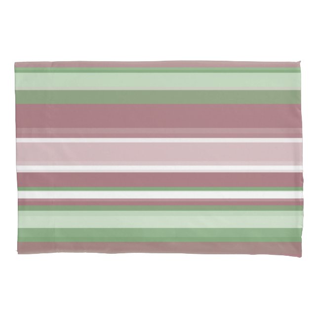 Green, Rose and Pink Stripes Kissenbezug (Vorderseite)