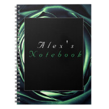 Green Rose Design Spiral Art Foto Notebook