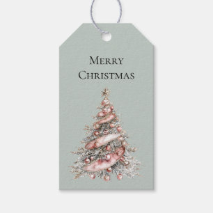 Green Rose Gold Weihnachtsbaum Geschenkanhänger