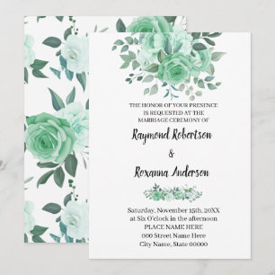 Green Rose Mariage Pays Chic Invitation