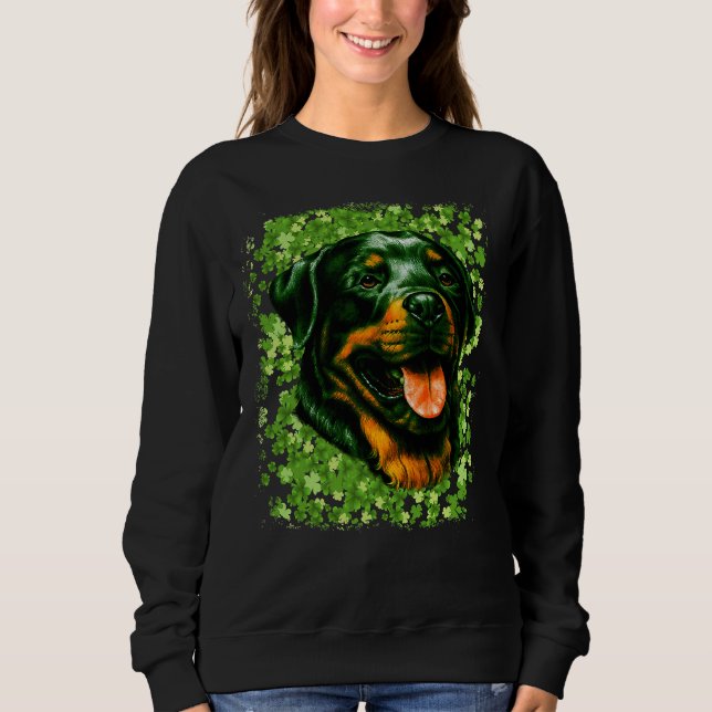 Green Rottweiler Hund Rasse St Patrick S Day Dog L Sweatshirt (Vorderseite)
