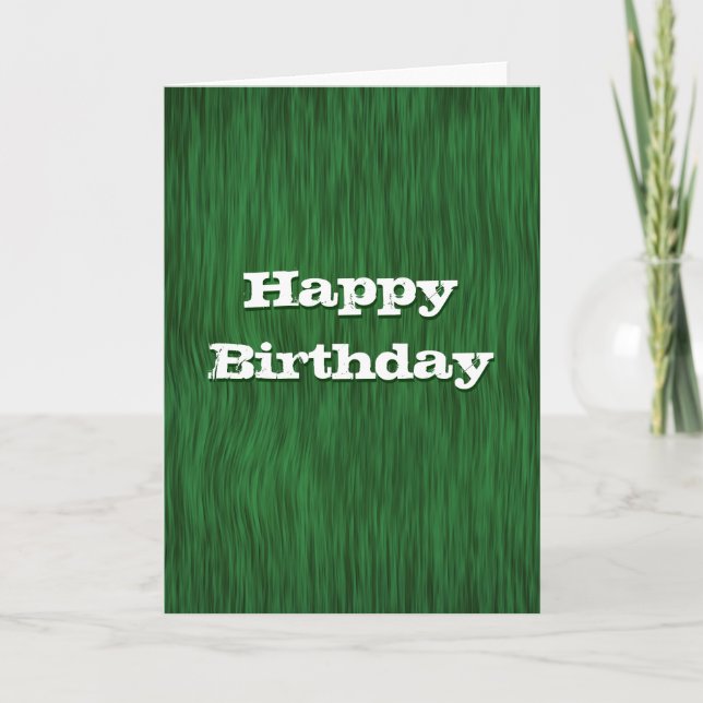 Green Rough Wood Birthday Card Karte (Vorderseite)