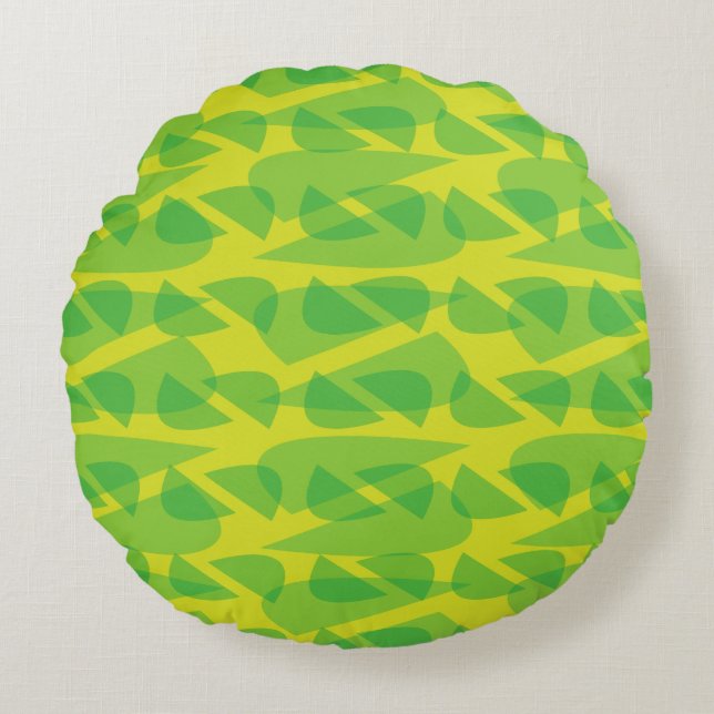 Green Round Rundes Kissen (Vorderseite)
