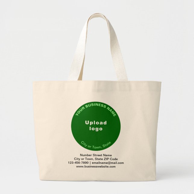 Green Round Shape Business-Marke auf Jumbo Jumbo Stoffbeutel (Vorne)