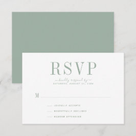 Green RSVP Card für Hochzeitssage