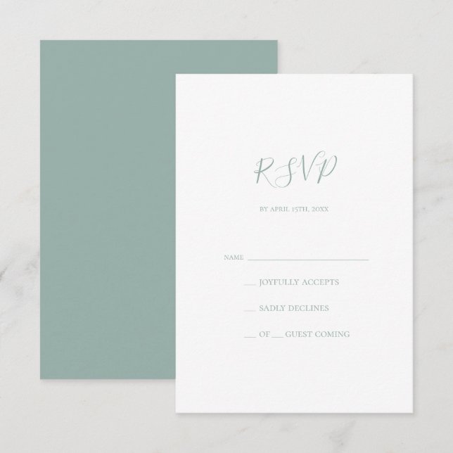 Green RSVP-Karte anzeigen RSVP Karte (Vorne/Hinten)