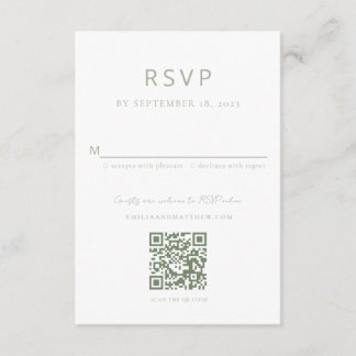 Green-RSVP-Karte des Minimalistischen Speichers Begleitkarte