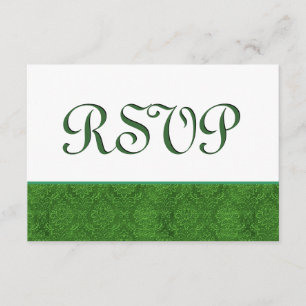 Green RSVP Mariage damassé C103