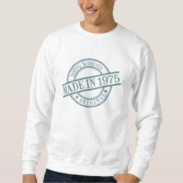 Green Rubber-Briefmarke-Logo von 1975 zum Geburtst Sweatshirt