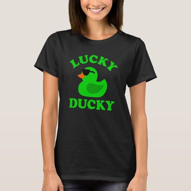 Green Rubber Duck Sunglasses Lucky Ducky Quack Duc T-Shirt (Vorderseite)