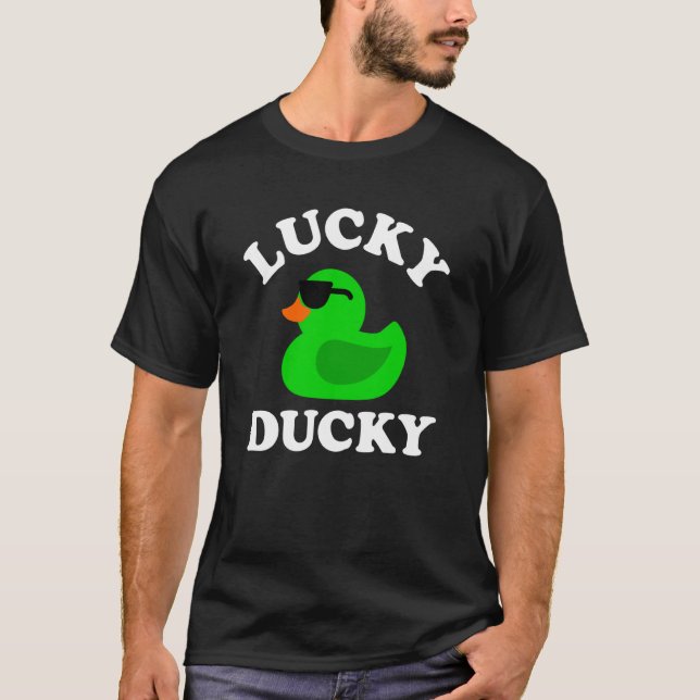 Green Rubber Duck Sunglasses Lucky Ducky Quack Duc T-Shirt (Vorderseite)