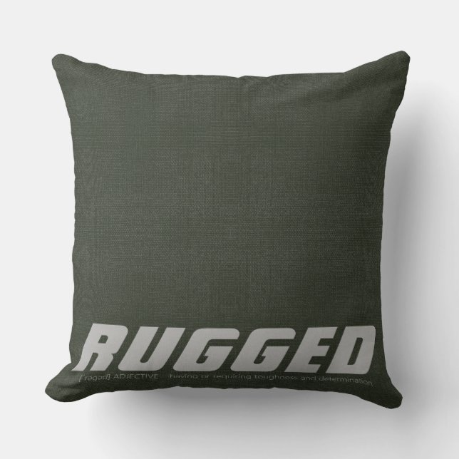 Green RUGGED hart entschlossen männlich Kissen (Vorderseite)