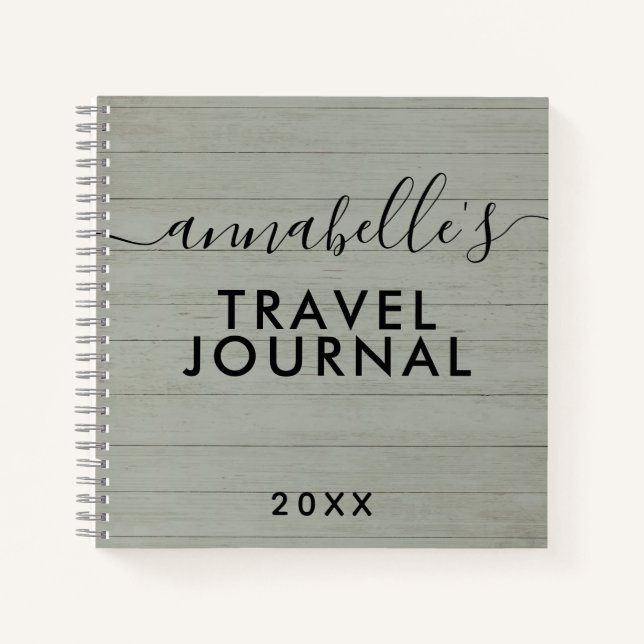 Green Rustic Camping Woods RV Travel Journal Notizbuch (Vorderseite)