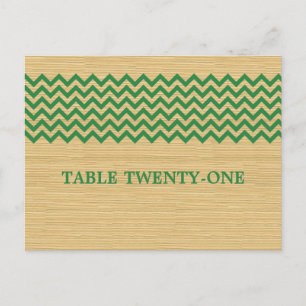 Green Rustic Chevron Numéro de table Carte postale