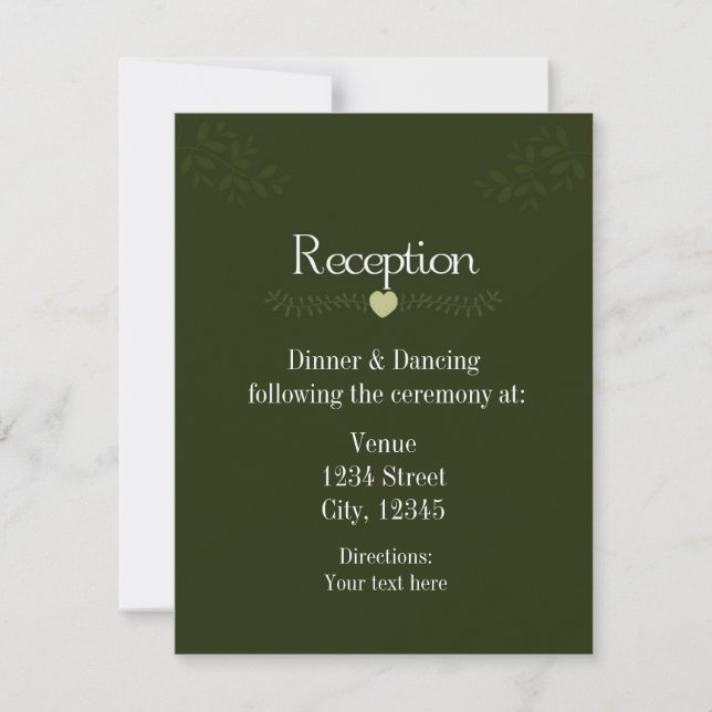 Green Rustic Forest Wedding Card Einladung (Vorderseite)