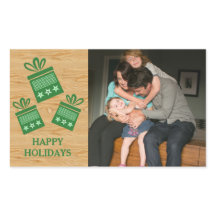 Green Rustic präsentiert Holiday Foto Stickers