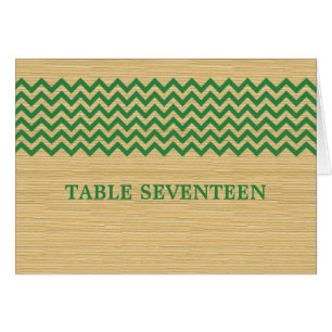 Green Rustic Zickzack Tischnummer Card