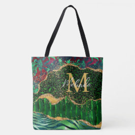 Green Safari Animal Print Agate Tasche