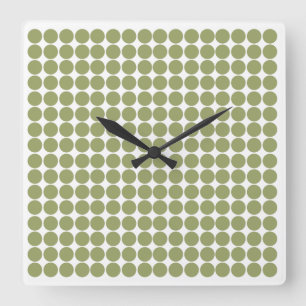 Green Safari Dot Quadratische Wanduhr