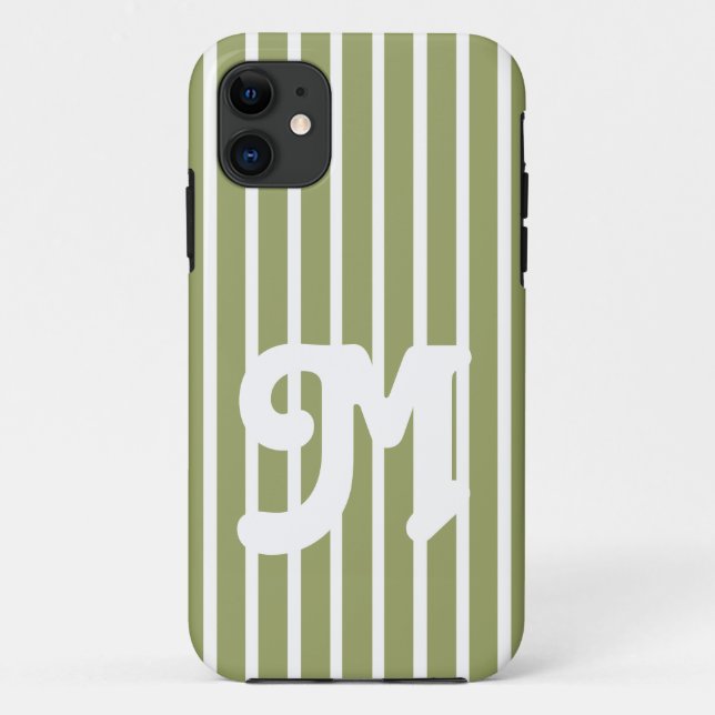Green Safari Stripe Case-Mate iPhone Hülle (Rückseite)