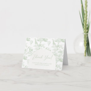 Green Safari Toile Jouy Baby Dusche Vielen Dank