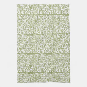 Green Safari Zebra, gekacheltes Design Handtuch