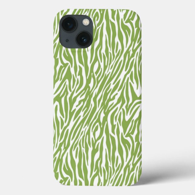 Green Safari Zebra Print Case-Mate iPhone Hülle (Rückseite)