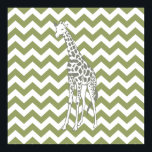 Green Safari Zickzack mit Pop Art Giraffe Poster<br><div class="desc">Mod Zickzack Muster in der Safari Moods Farbpalette von Emporio Moffa,  mit Pop-Kunstgiraffe auf einer Seite.</div>