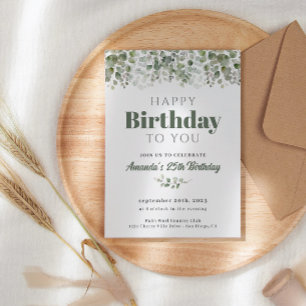 Green Sage Invitation de fête d'anniversaire