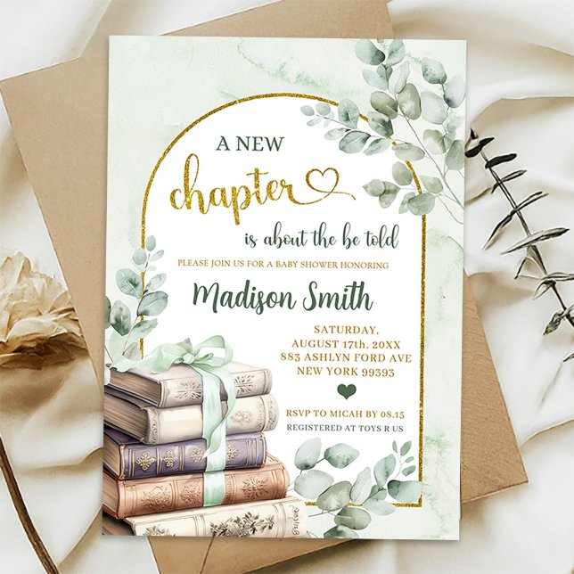 Green Sage Storybook Thema Kinderdusche Einladung (Von Creator hochgeladen)