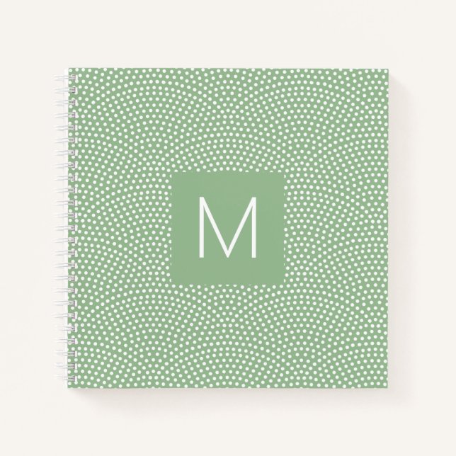Green Same Komon (Haihaut) Mit Monogramm Notizbuch (Vorderseite)