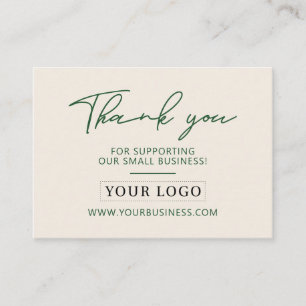 Green & Sand Business-Logo Vielen Dank, Produktbet Visitenkarte