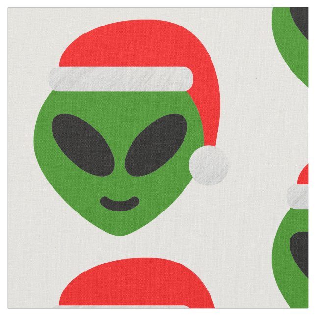 green santa Alien emoji Stoff (Nahaufnahme)