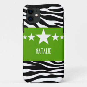 Green Sassy Star Zebra BT iPhone 5 Fall Case-Mate iPhone Hülle