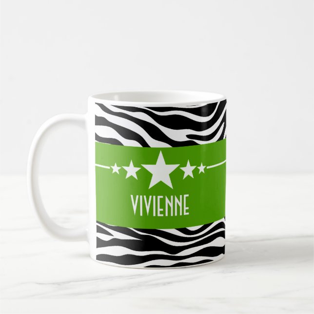 Green Sassy Star Zebra Tasse (Links)