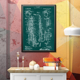 Green | Saxophon - Patent Poster