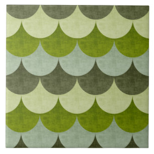 Green Scalloped Dragon Scanner Muster Fliese