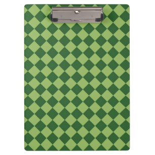Green Schachbrett Diamond Pattern Klemmbrett