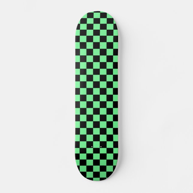 Green Schachbretts Skateboard Deck (Vorderseite)