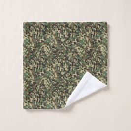 Green, schwarz und braun Tarnmuster Waschlappen