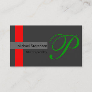 Green Schwarz-weiß Gray Red Stripes Business Card Visitenkarte