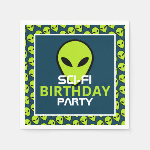 Green Sci-fi-Alien, Geburtstag Serviette