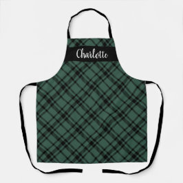 Green Scottish Tartan Karierter Personalisierter U Schürze