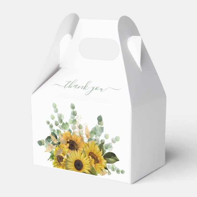 Green Script Blumenblumen Vielen Dank für Ihre Hoc Geschenkschachtel (Vorderseite)