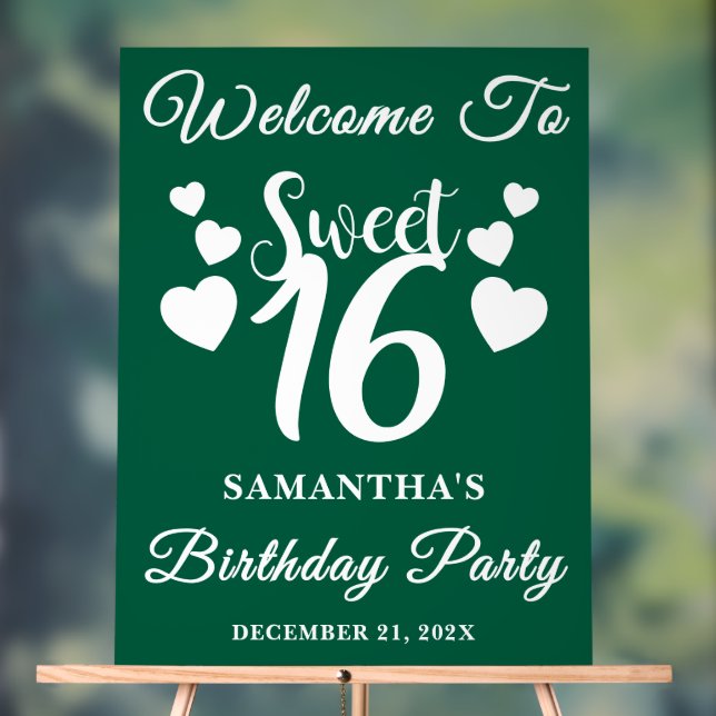 Green Script Christmas Sweet 16 Anniversaire Bienv (Neutre)
